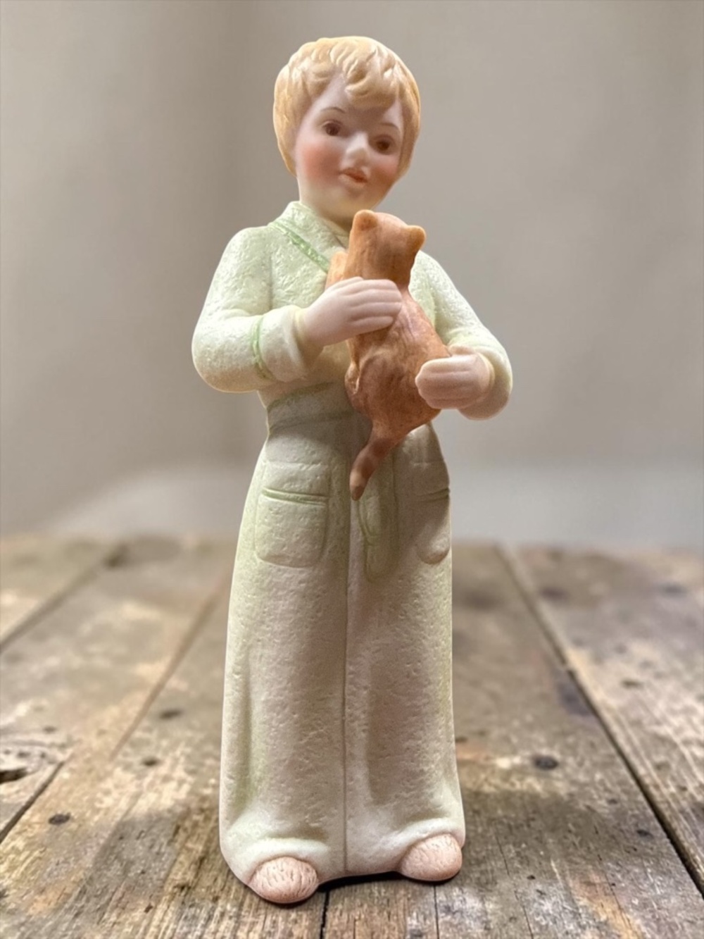 1984 GOEBEL Rise-And-Shine Boy with Cat Figurine #4711